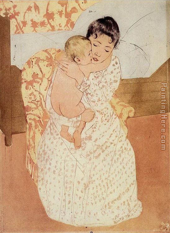 Nude Child painting - Mary Cassatt Nude Child art painting